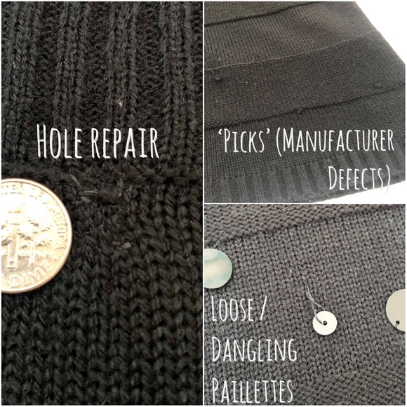 Dressy Sweater Cowl Neck Cropped Paillettes Holiday Evening Black Medium M - Picture 6 of 10